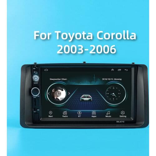 7 Inch 2 Din Car Radio Multimedia Player Head Unit with Frame For Toyota Corolla 2003 2004 2005 2006 Android Auto Stereo