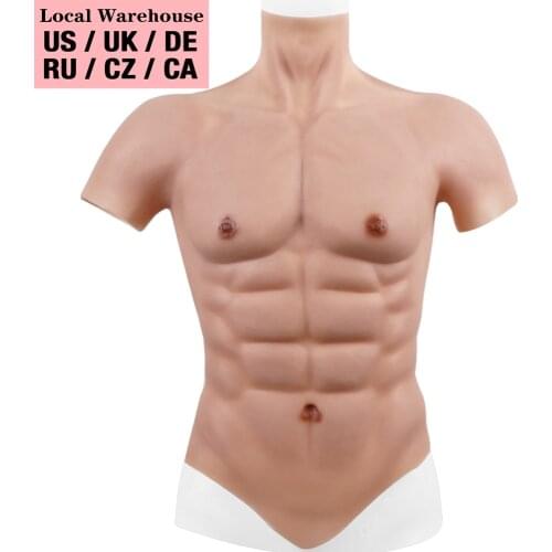 U-Charmmore Oil-Free Silicone Muscle Suit Fake Belly Body For Cosplayers Artificial Simulation Chest Man Crossdresser Cosplay