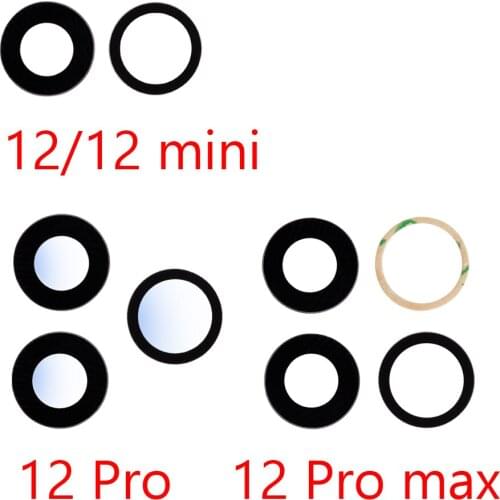 10pcs Back Camera Lens Cover Holder For iPhone 12 mini 11 Pro max Rear Cam Glass Lens With 3M Adhesive Sticker