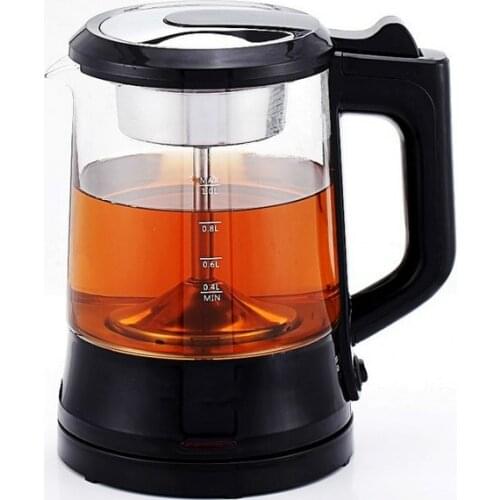 Electric kettle hot brewed tea maker black automatic glass home office mini steam extraction pot