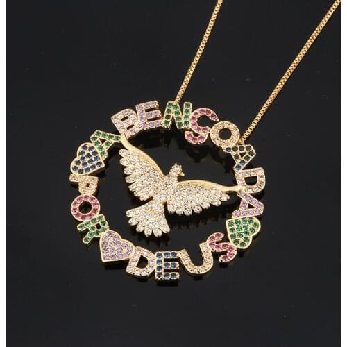 Funmode New Design Gold Color Cut Fly Bird Shape hollow Pendant Necklace For Female bomberos accesorios Wholesale FN41
