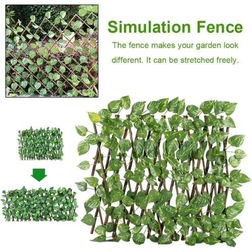Simulation Fence Telescopic Fence Faux Leaf Balcony Privacy Screen Garden Fence UV Protection Privacy Screen Garden Fence