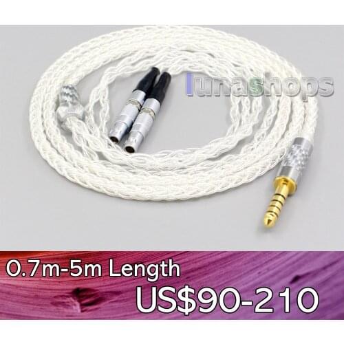 LN006341 99.99% Pure Silver XLR 3.5mm 2.5mm Earphone Cable For Ultrasone Veritas Jubilee 25E 15 Edition ED 8EX ED15 Headphone