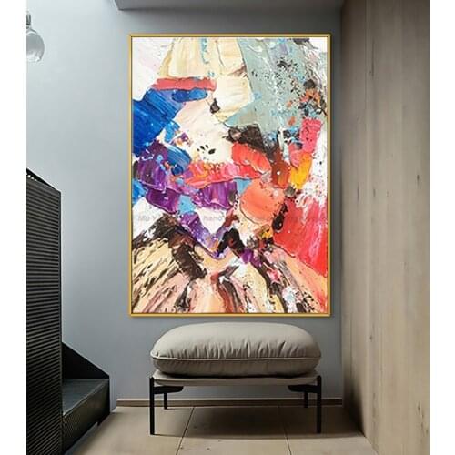 Oil painting Handmade Artwork Heavy oil texture Modern abstract canvas painting large wall art for living room home decor