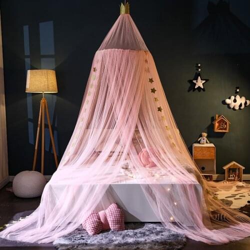 Canopy Round Dome Mosquito Proof Netting Crown Princess Mosquito Net Door Bed Canopy Tent Room Bedcover Hanging Bedding Dome Net