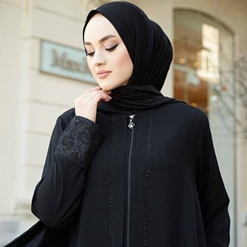 Lace Detailed Abaya Dress Turkey Muslim Fashion Islam Clothing Dubai Istanbul Istanbulstyles 2021