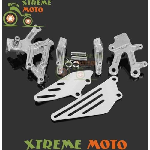 Motorcycle Front Rider Footrests Foot Pegs Rests Pedal Tripod Bracket Mount For Kawasaki ZX12R 2002 2003 2004 2005