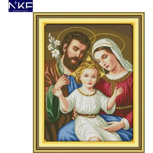 NKF Jesus Family Religions Cross Stitch DIY Kits Cross Stitch for Embroidery Home Decor Needlework Cross Stitch Pattern