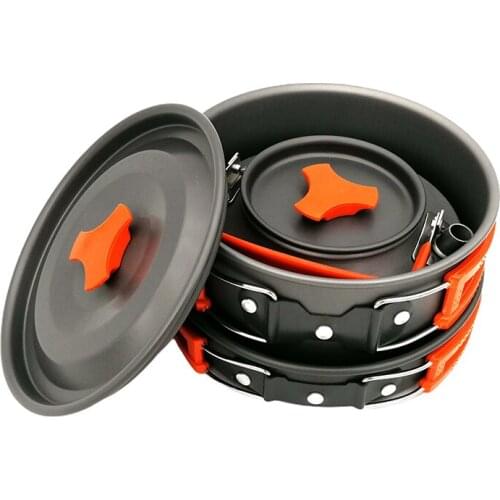 Outdoor Camping Cookware Set Portable Lightweight Cookware Mess Kit Safety Backpacking Gear for Camping Hiking Picnic Fun