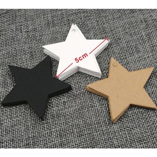 New 100pcs Five-pointed star Brown Kraft Tags Wedding Favour Tags Free Shipping