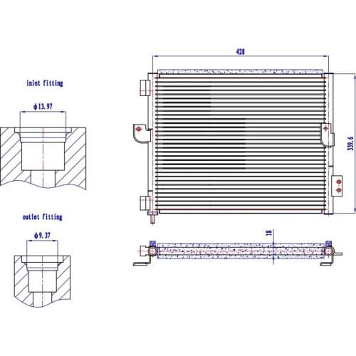 OE 97606-02000 97606-02200 Condenser, air conditioning(Air Conditioning, universal) For HYUNDAI SANTRO/ATOS PRIME