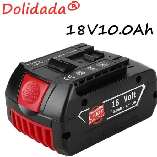 Original 18V 10000mah Rechargeable Li-ion Battery For Bosch 18V Battery Backup 10.0A Portable Replacement BAT609 Indicator light