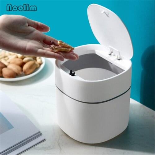 Plastic Mini Trash Can Garbage Basket Office Desktop Trashcan Debris Storage Box For Kitchen Living Room Small Waste Dustbins