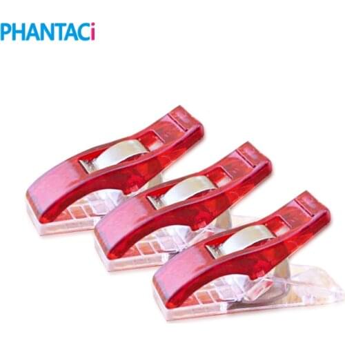 100 pcs/lot Red PVC Plastic Clips For Patchwork Sewing DIY Crafts Quilt Quilting Clip Clover Wonder Clip 2.7*1CM