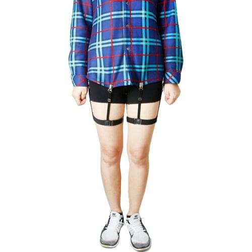 Mens Shirt Stays Garters Elastic Nylon Adjustable Shirt Holders Crease-Resistance Belt Stirrup Style Suspenders