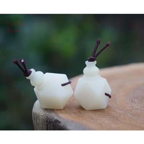 Natural Bodhi Seed Pendant Carved Octahedron White Guru Bead Mala Japa Beads Bracelet Jewellry Findings DIY Accessories