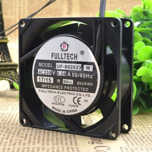 FULLTECH UF-802523H Server Cooling Fan AC 230V 0.08A 50/60Hz 80X80X25mm 2-wire