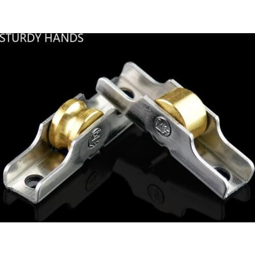 4Pcs/lot Home Bathroom Sliding Doors Pulley Window Stainless Steel Rollers Panning Cupboard Door Track Track Roller Accessories