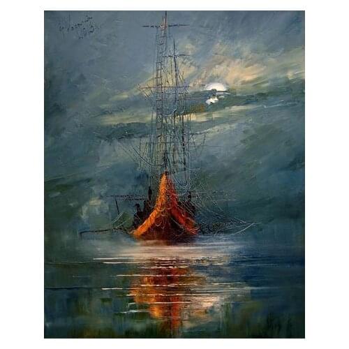 Handpainted Seascape Oil Painting for Home Decor Landscape Wall Art Oil Canvas Painting Craft Art No Framed