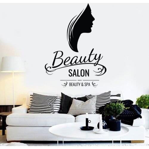 SPA Beauty Hair Salon hair studio PVC wall stickers mark Removable Vinyl salon beauty art decors glass wall decals G150