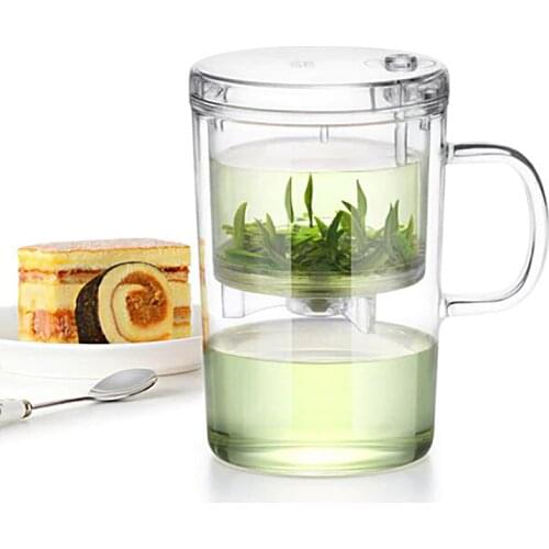 Heatproof Hand-blown Separate Type Glass Mug and Tea Filter High Quality Small Glass Teapot Clear Body SH258-121