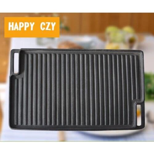Outdoor barbecue Teppanyaki Thickened rectangle Two-sided Plate baking pan