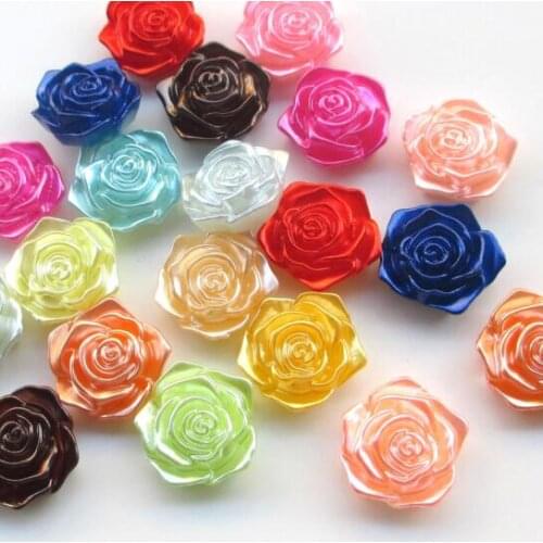 10pcs/lot 18mm Mix Color Flower Shape Imitation Half Round Pearl Flatback Beads for Scrapbook DIY Decoration