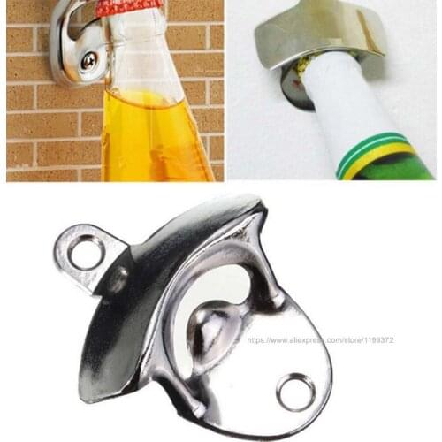 100pcs 4 Color Wall Mounted Vintage Antique Bottle Beer Opener Hanging Hook Mount Copper Cap Metal Retro With Screw