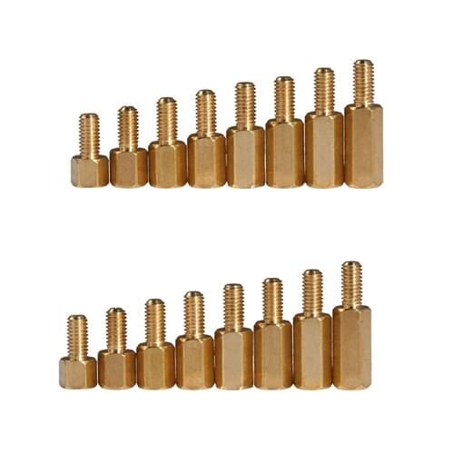 20Pcs Male M3*40/45mm+6 Copper Screws Hex Cylindrical Pillars Nuts Bolt