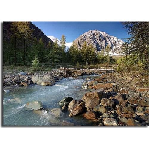 DIY 3D Diamond mosaic mountain Full Round Diamond embroidery Cross stitch stream river Full Square Diamond painting landscape