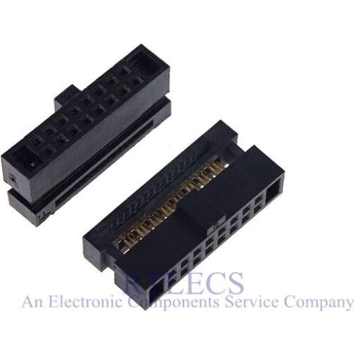 5 Pcs 0.050" 1.27mm 16 Pin dual Row IDC Connector 2x8 P 16 position Rectangular Female Socket Receptacle Ribbon Cable