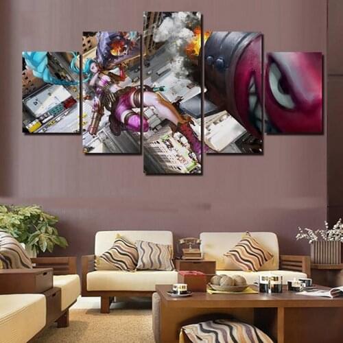 5 Pieces League Of Legends Hd Canvas Painting Game Pictures Wall Art Prints Modular Modern Poster For Boy Room Home Decoration