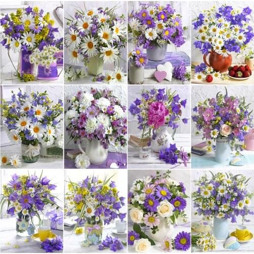 New DIY Diamond Painting Flower 5D Full Square/Round Rhinestone Embroidery Picture Diamond Mosaic Layout Cross Stitch Home Decot