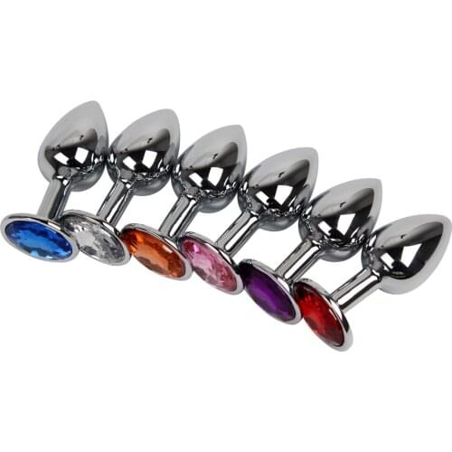 Anal Plug Bead Metal Butt Plug Sex Toys for Women Men Gay Prostate Massage 6 Colors Stainless Steel Diamond