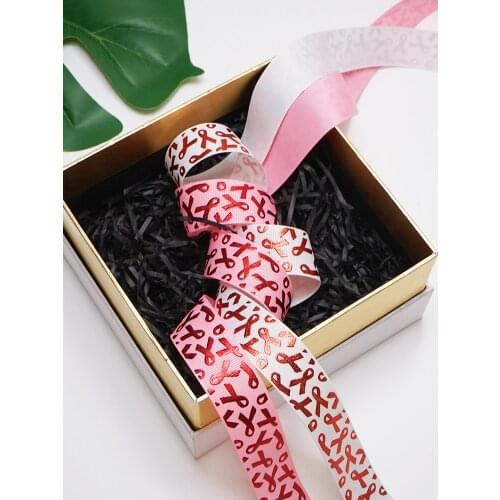 Free shipping 50 yards Printing Heart Hologram foil printed grosgrain ribbon J3101978