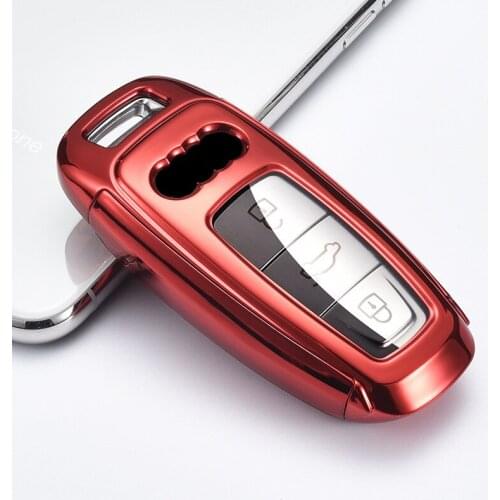 Hot Sale PC+TPU Car Key Cover Case For Audi New A6L A7 A8L Auto Smart Remote Key Protector buckle shell Modification Accessories
