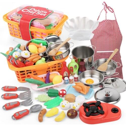 Children Kitchen Toys Simulation Kitchen Utensils Food Cookware Pot Pan Kids Pretend Play Kitchen Set Toys For Girls Doll Food