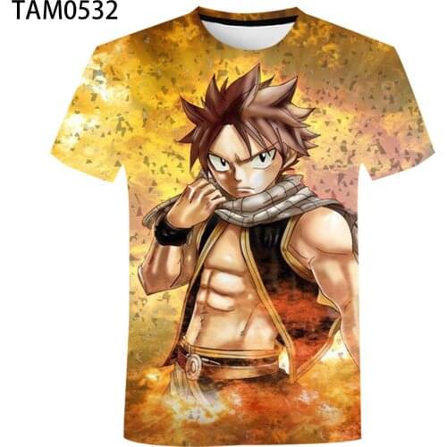 Fair Tail 2021 Summer Mens And Womens Popular 3D Printed T-Shirt In Versatile Casual Childrens Fashion Short Sleeve Cool Top
