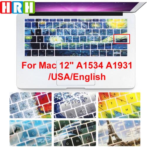 HRH Animal Silicone Keyboard Cover Skin Protector for Macbook New Pro 13A1708 A1988 (No Touch Bar) for Mac 12 Retina A1534 A1931