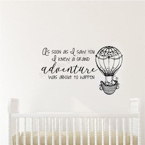 JOYRESIDE Art Removeable Wall Sticker As Soon As I Saw You I Knew a Grand Adventure Was About to Happen Poster Mural LY12