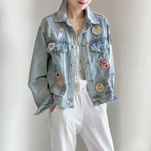 Short Wash Denim Jacket Womens Wear Hole 2021 Spring New European Fashion Label Design Sense Niche Top