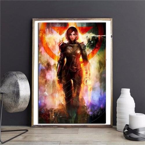 Mass Effect Shepard Renegade HD Canvas Painting Print Bedroom Home Decor Modern Wall Art Oil Painting Poster Picture Framework