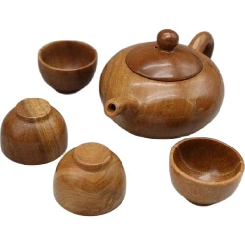 Chinese nature Jade Sculpture tea teapot and tea cup A set