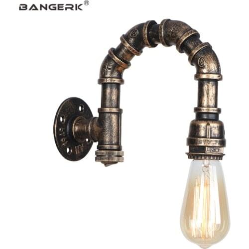 With Switch Retro Wall Lamp Loft Decor Industrial Wall Light LED Iron Water Pipe Edison Wall Sconce Lighting Lamparas De Pared