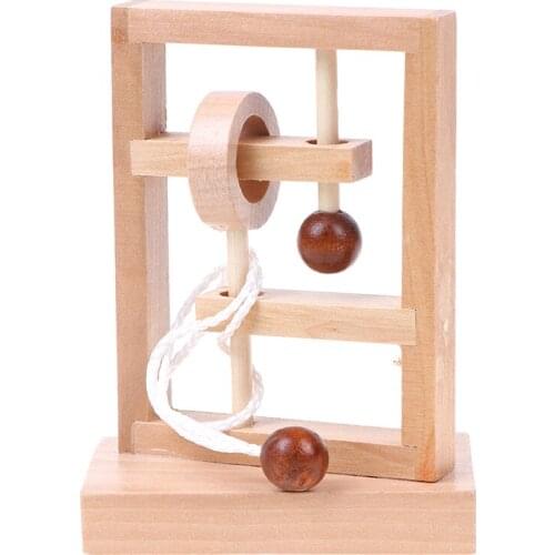 New Desk Novelty 3D Wooden Rope Loop Puzzle IQ Mind String Brain teaser Game for Adults Kids Gift Learning Education Puzzle Toy