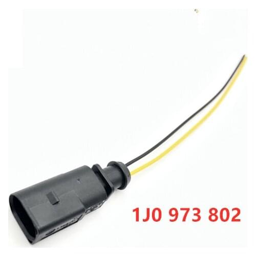 2pcs/lot 2 Pin/Way Flat Contact Ignition Coil Connector Trunk Plug Wire Harness Cable For Audi VW EOS Golf Passat 1J0973802