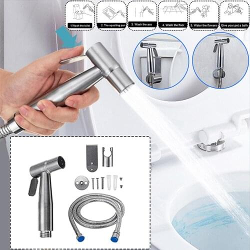 Portable Brass Toilet Handheld Bidet Shower Spray Shattaf Kit Cleaning Sprayer + Diverter
