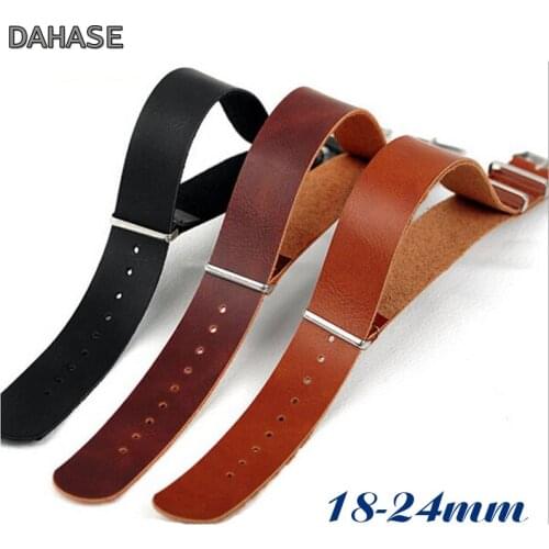 18mm 20mm 22mm 24mm NT ZL Leather Watch Band Retro Bracelet Watchband Replacement Watch Strap Belt Brown Black
