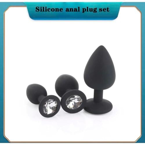 Adult Sex Toys Silicone 3 Size Set Anal Plug Sex Toys for Women Man Jewerly Butt Anal Stimulator Massager for Gay Lace