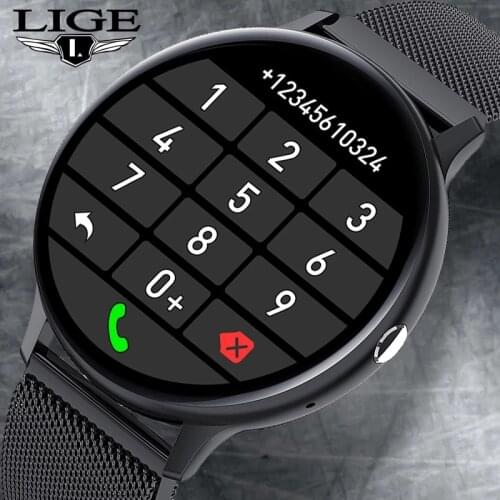 LIGE Bluetooth Answer Call Smart Watch Men Full Touch Dial Call Fitness Tracker IP68 Waterproof 5G ROM Smartwatch for xiaomi